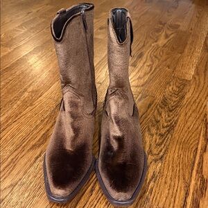Coconuts by Matisse Rich Brown Velvet Cowboy Boots